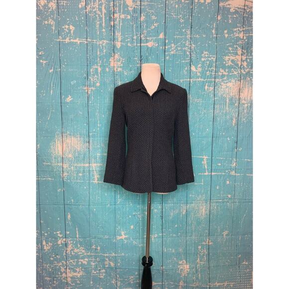 Pedro del Hierro gray woven zipper blazer jacket size 40 - Small - Picture 6 of 10